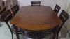 WOODEN DINNING TABLE WITH 6 CHAIRS and Teepoy