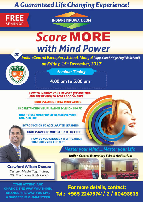 Score More with Mind Power - a Free seminar for Indian Kids on 15th December