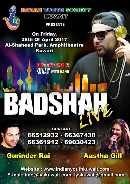 King of Rap – BADSHAH to perform live in Al-Shaheed Park with his full band