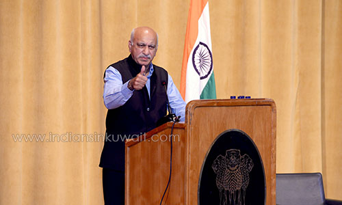Indian Minister M J Akbar in Kuwait