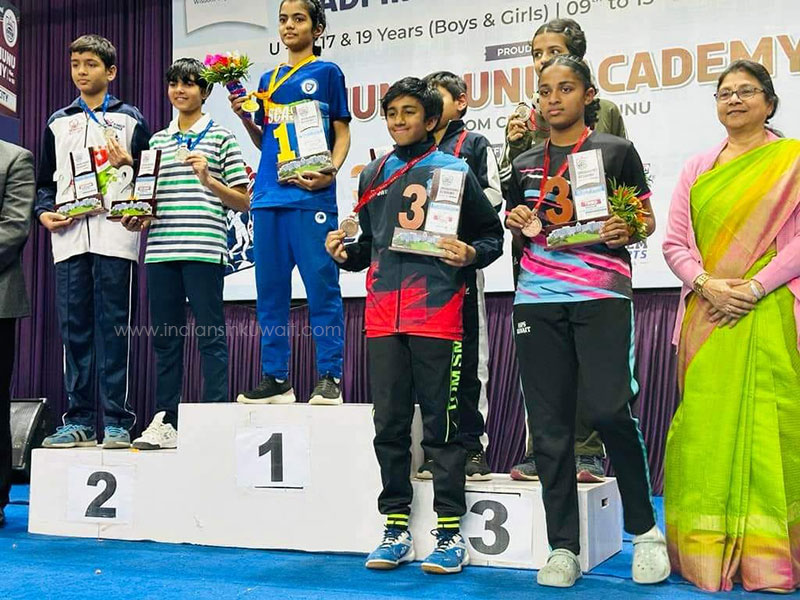Sreehari Gangadharan  and Saira Ann Kenil  win medals in CBSE National Tournament