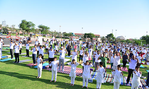 Curtain raiser event for International Yoga Day held at Ahmadi Park