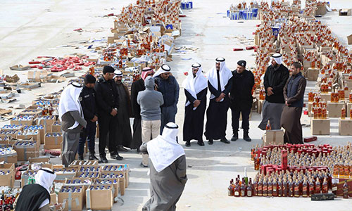 Kuwait   destroyed 23,663 liquor bottles