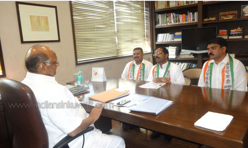 ONCP Kuwait Submits Memo to Ncp Supremo Sharad Pawar