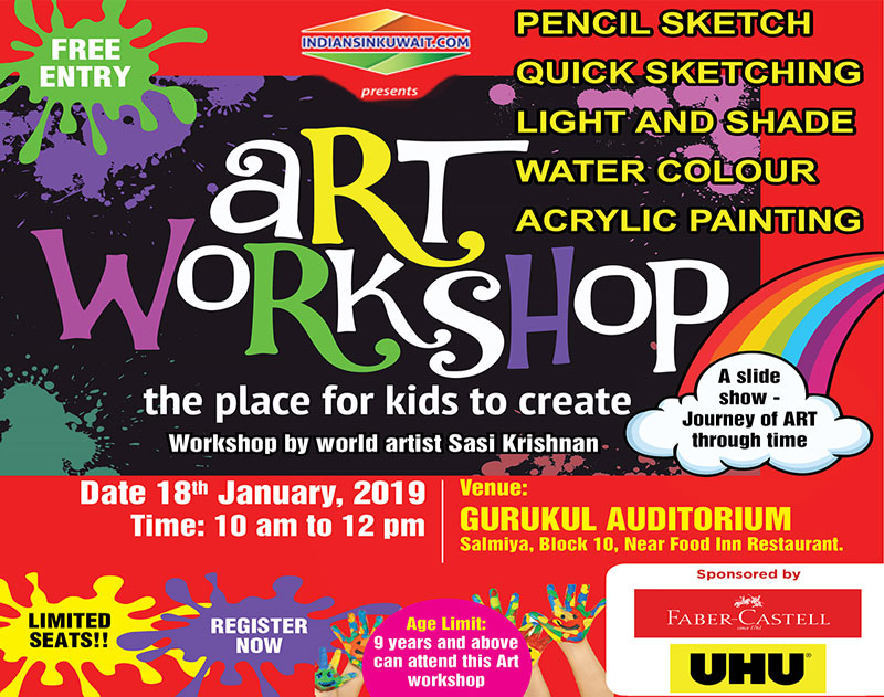 Indiansinkuwait.com presents   Free Art Workshop - "Learn to paint your Imagination"