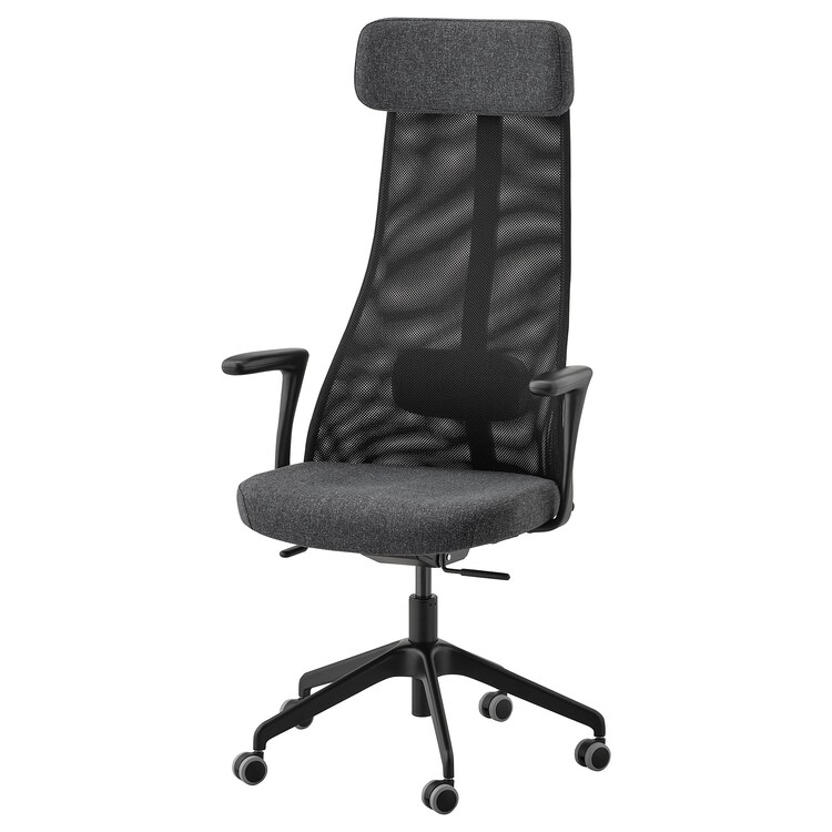 IKEA Office chair with armrests, Gunnared dark grey/black