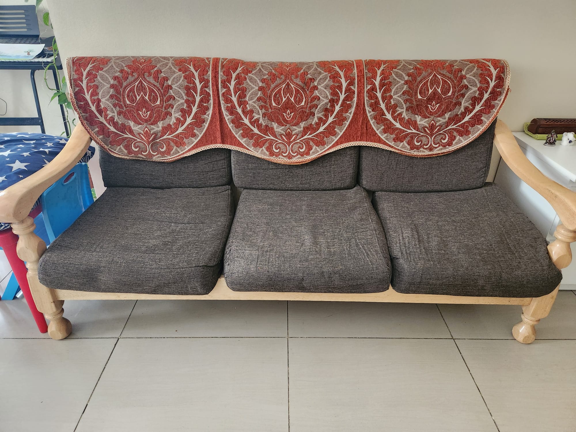 Used wooden sofa set discount