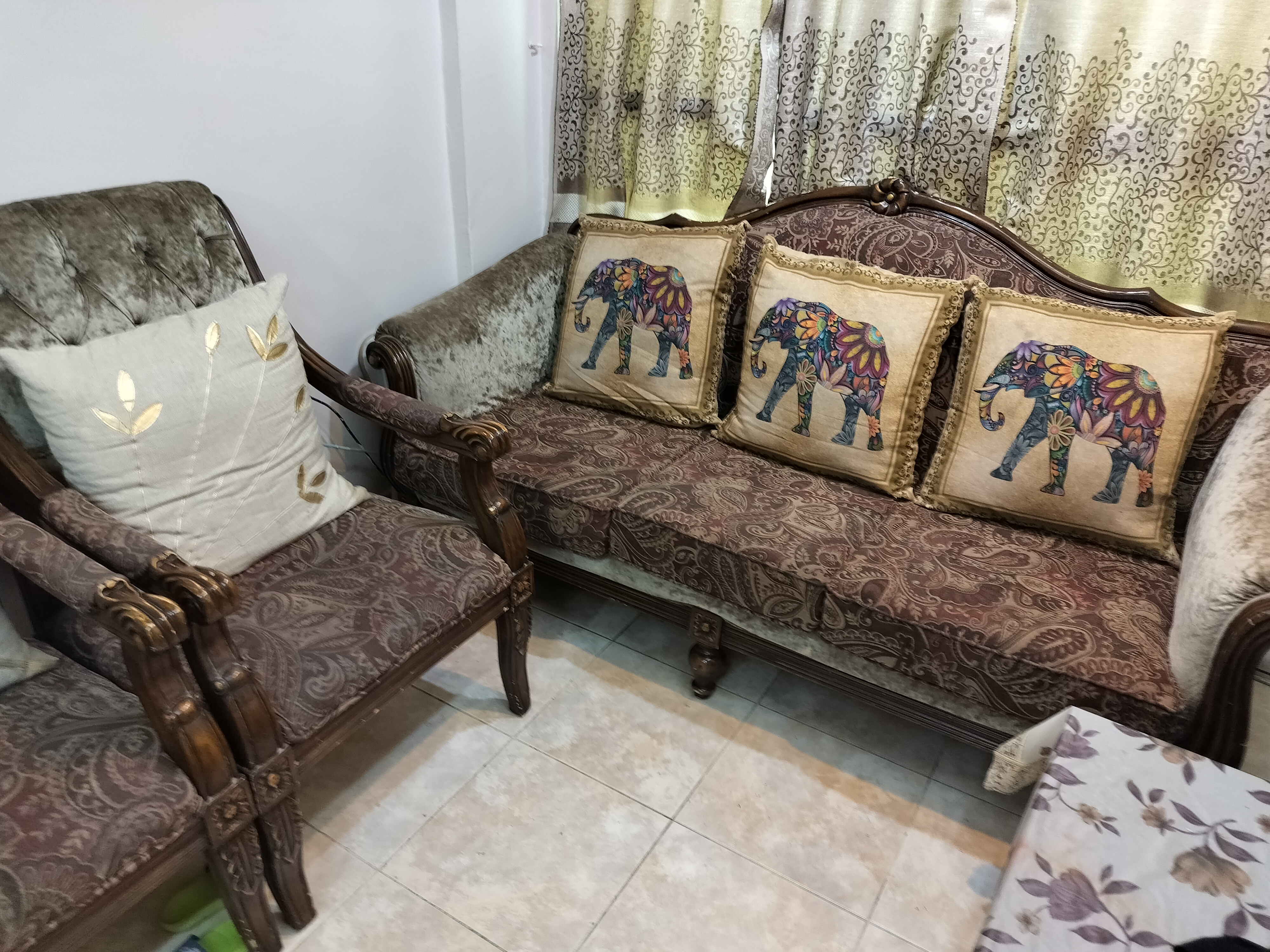Used wooden sofa set deals