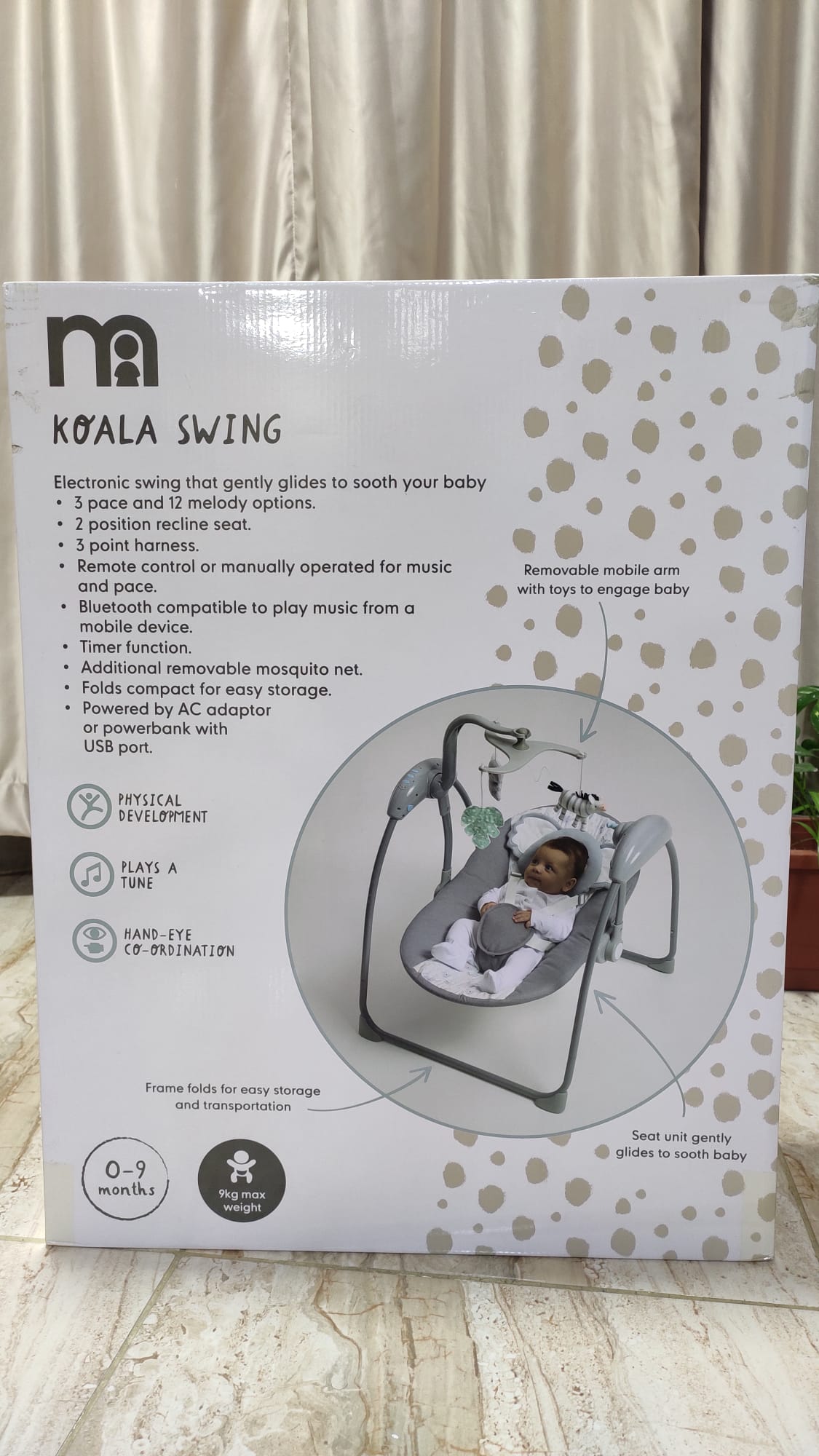 Mothercare Koala Baby Swing With Bluetooth