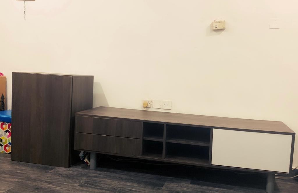 Tv stand and cupboard 