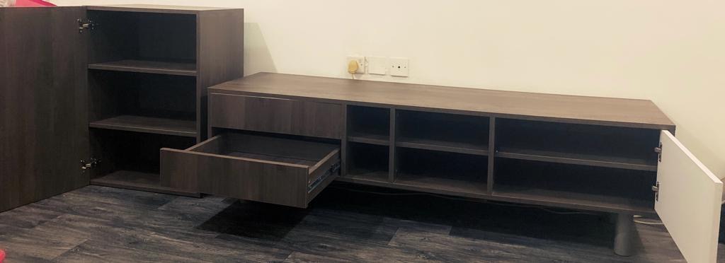 Tv stand and cupboard 