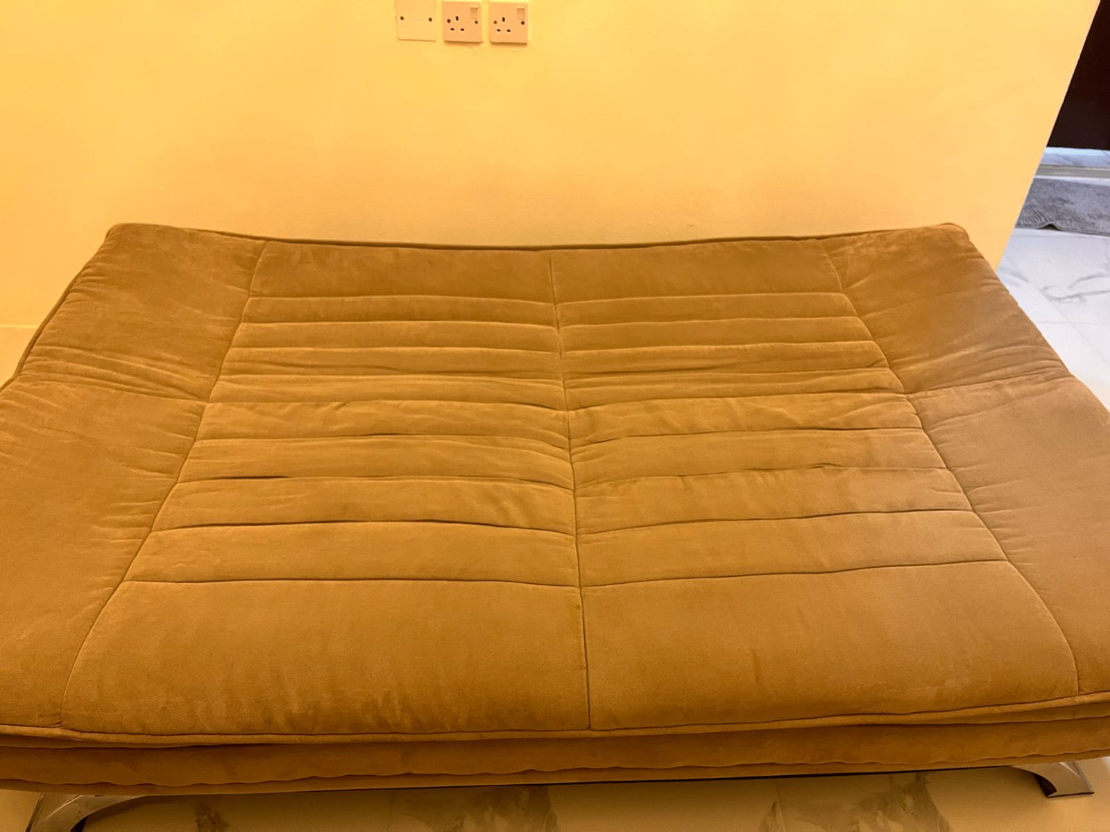 Living room furniture - IKEA 3-seater sofa cum bed, TV Stand, and curtains for sale