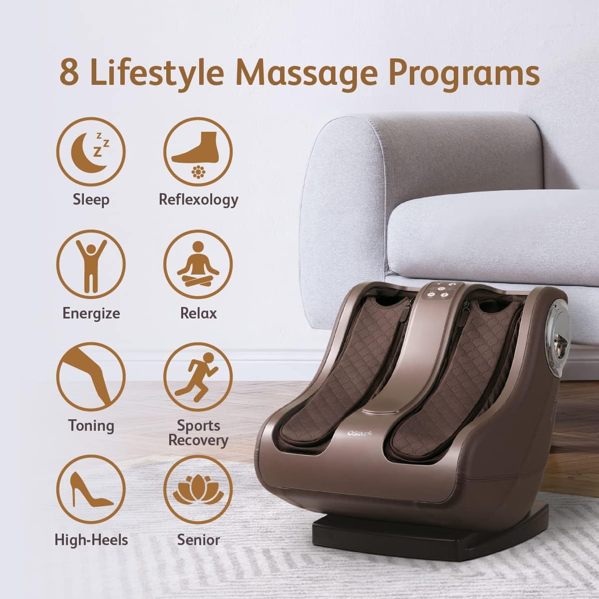 Osim uPhoria Warm 5-in-1 Deep-Tissue Shiatsu Foot and Calf Massager with Heat Therapy