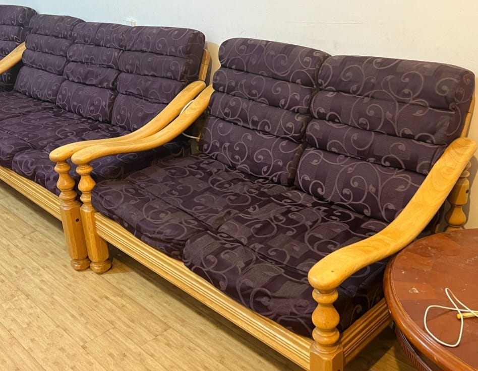 Wooden Sofa Set for Living Room 3+2+1 seater 
