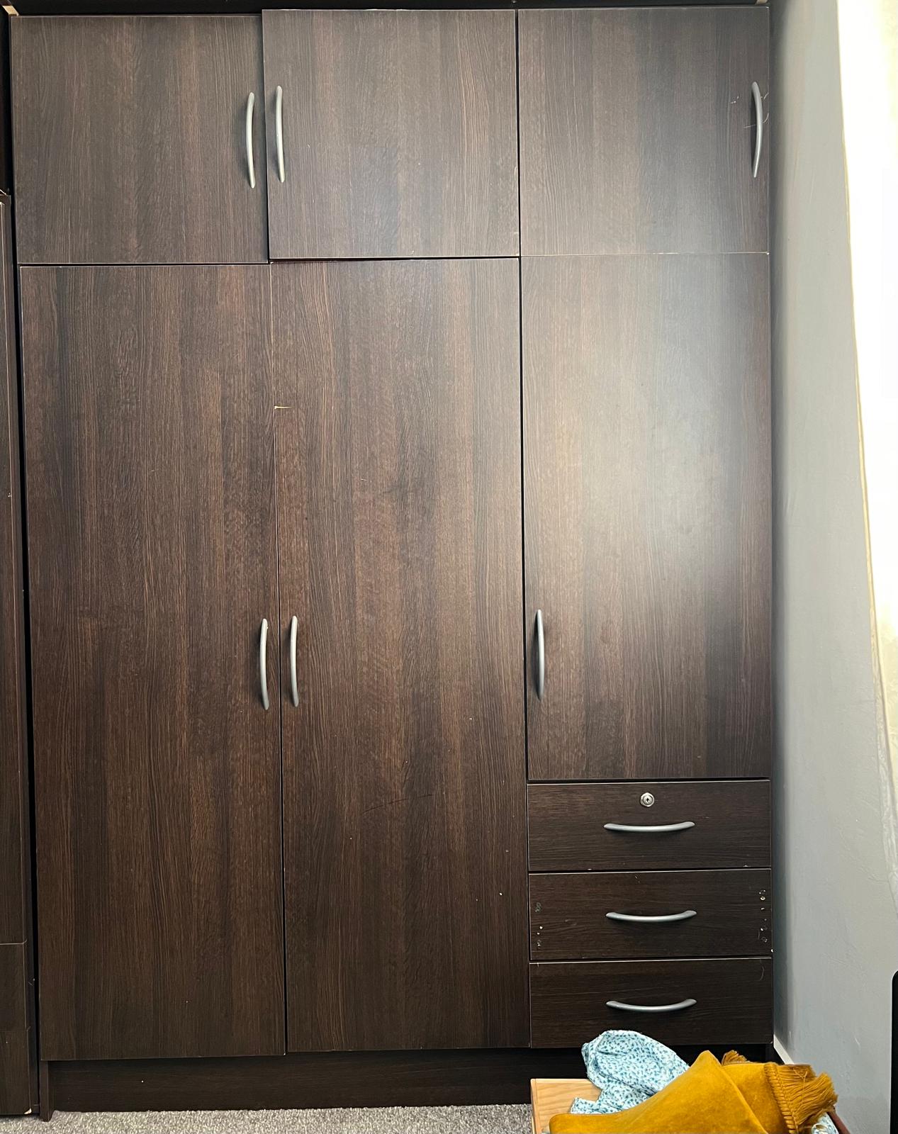 2 Cupboards +King size Bed frame+ Mattress + Side table for sale