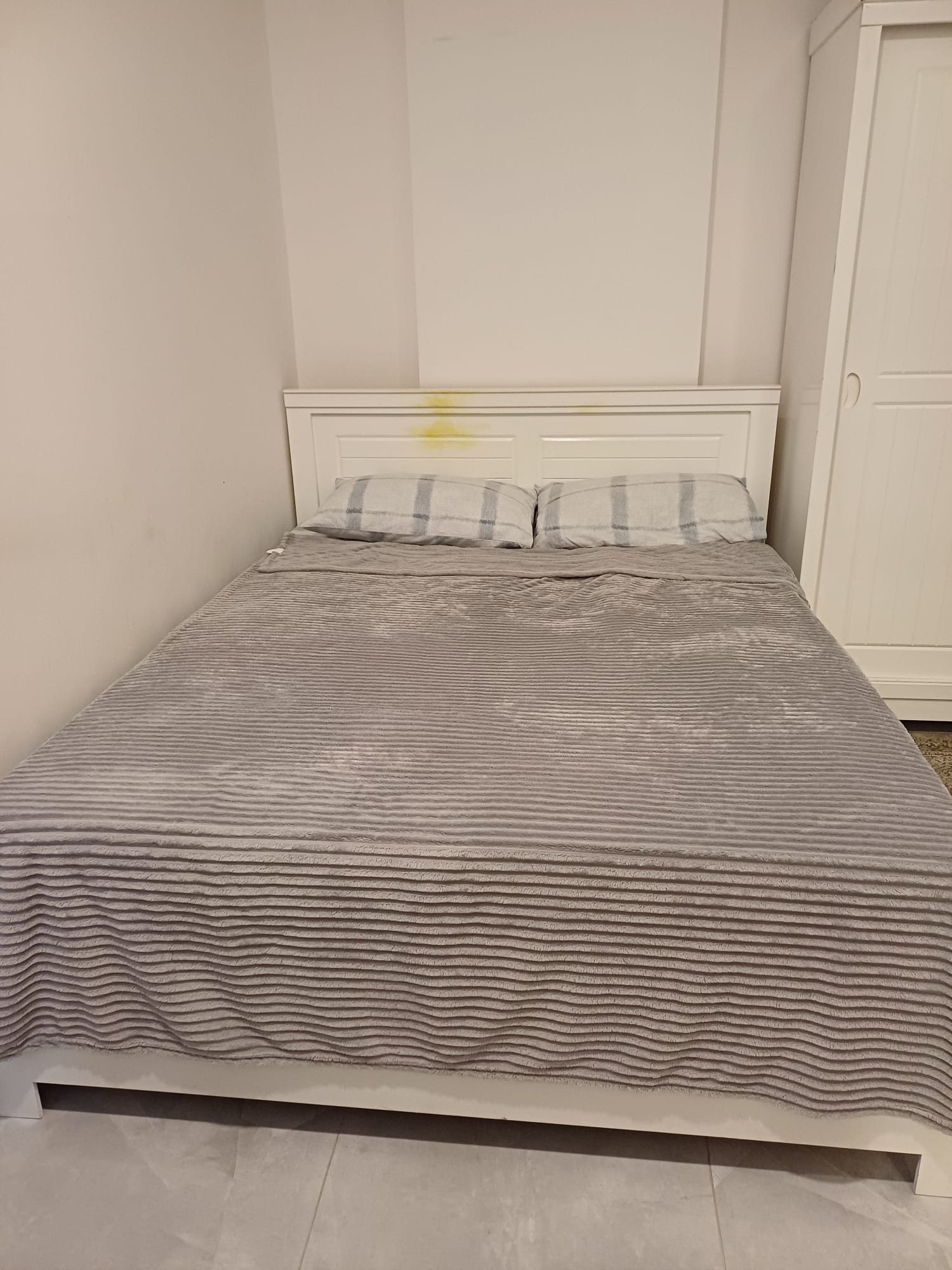 Bed (Queen size), Premium 3 layers mattress, and side table available for sale
