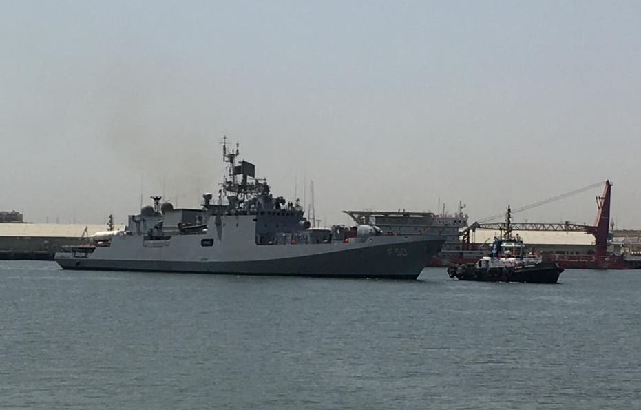 Indian Naval ship INS Tarkash   arrives Kuwait to carry medical supplies