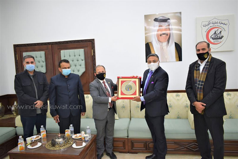 Ambassador Sibi George and IDF officials discussed matters of interest with Kuwait Medical Association  President Dr Ahmad Al Enizi