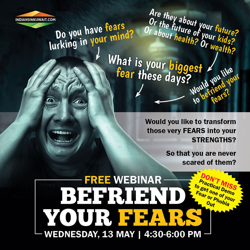 Webinar on "Befriend Your Fears" on 13th May