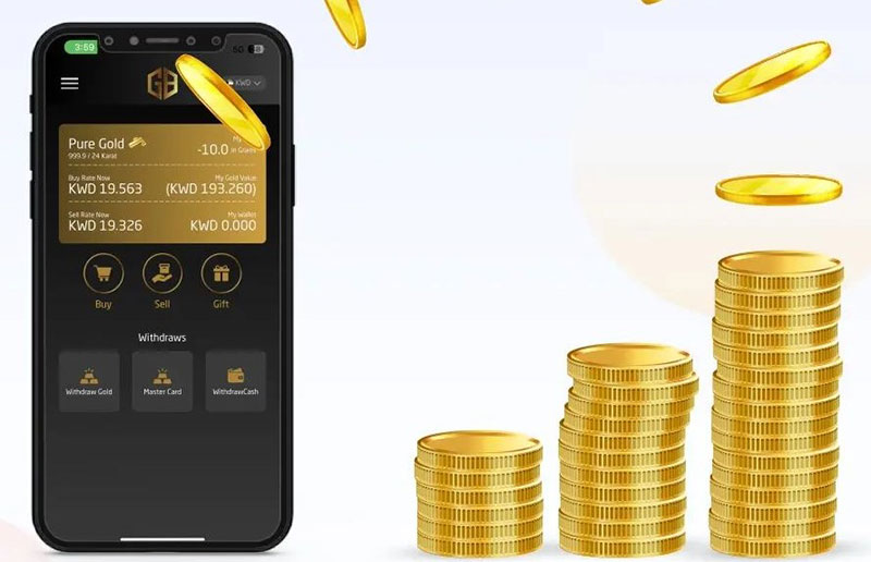 Buy and sell real gold in Kuwait using the GoldBank® Mobile Application