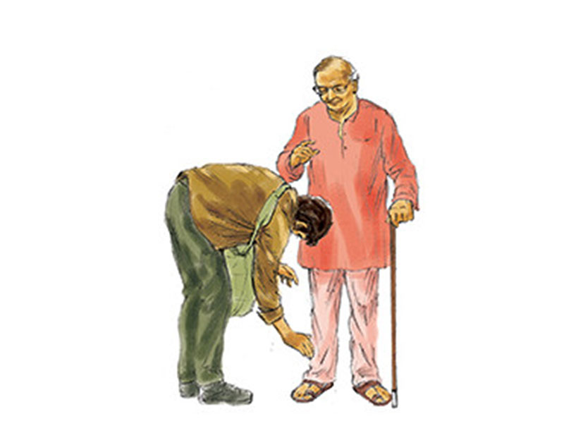 Indian Tradition of Touching the feet of elders and Its far reaching effect.