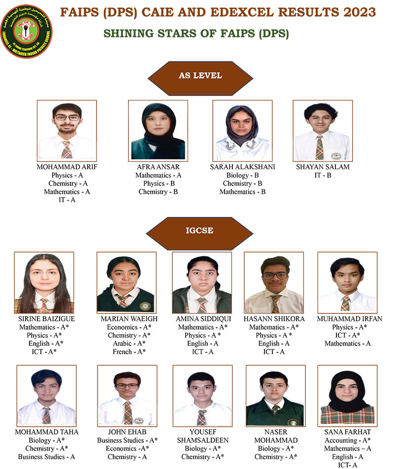 Faips DPS Students Shine in Caie Examination
