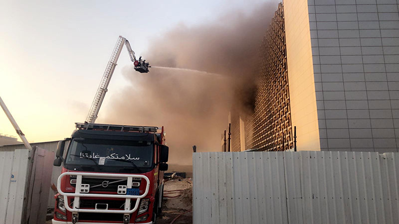 Around 55 fire fighters suffered injuries at Al-Sabah health zone fire