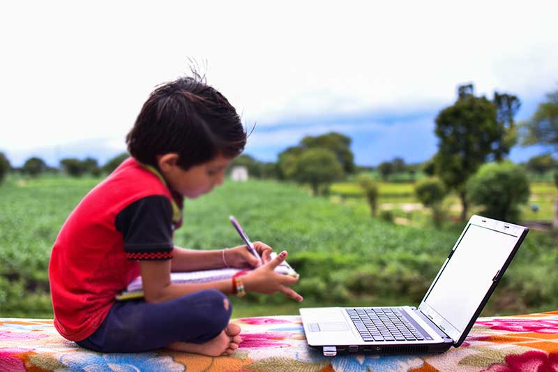 Online Learning in Rural India