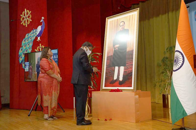 Life-size portrait of Dr. B.R. Ambedkar unveiled at Indian Embassy