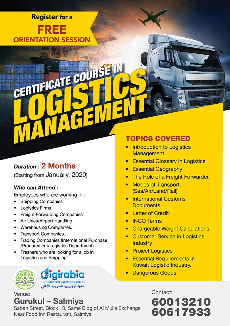 Attend Logistics Management FREE DEMO Session on 17th January 