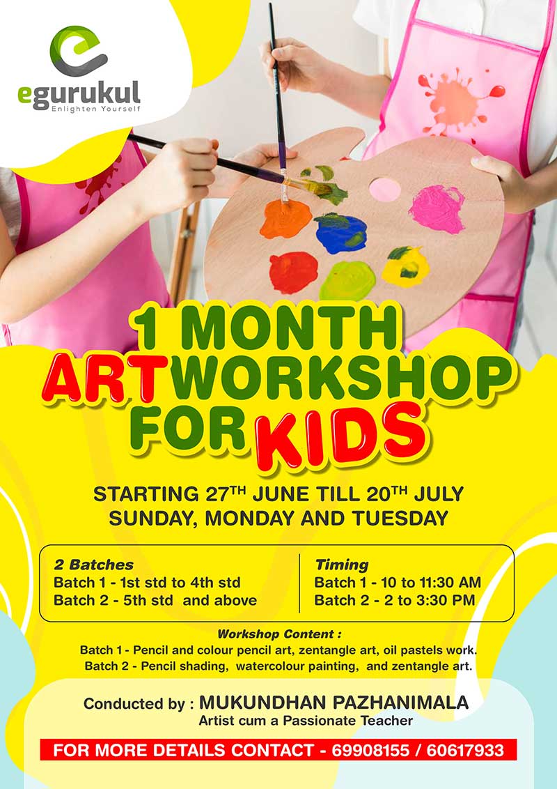 E-Gurukul presents one Month Online Art Workshop for Kids