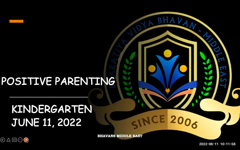 ‘Positive Parenting’ session for the parents of Kindergarten Children