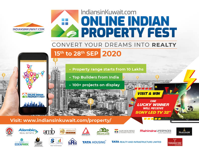 First Time in Kuwait - Choose your property in India from IIK online Indian Property Fest