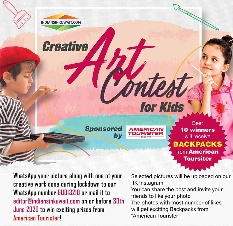 Indiansinkuwait.com with American Tourister announces Creative Art Contest for Kids