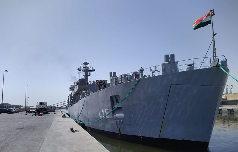 Indian Naval ship left Kuwait with 210 MT of Liquid Medical Oxygen