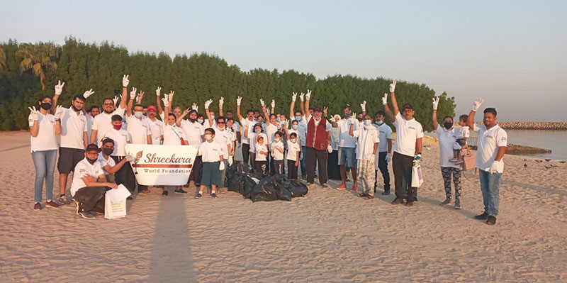 Shreekara World Foundation (SWF) Kuwait  organized Beach Cleaning Q8 drive
