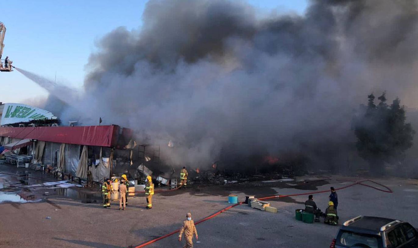 Massive fire controlled at a central market in  Shuwaikh Industrial Area