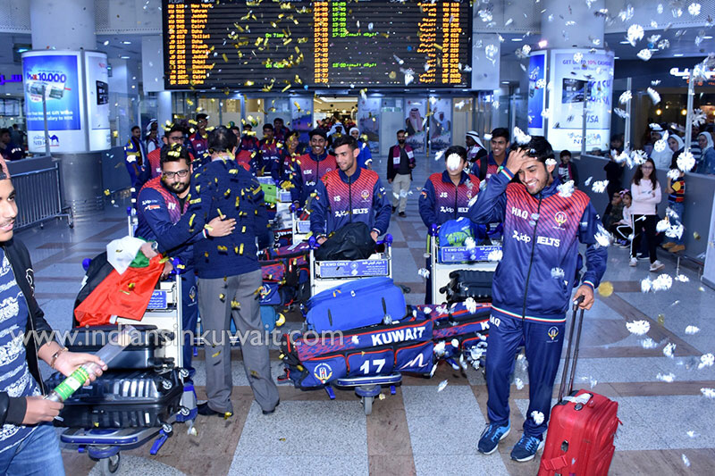 Rousing welcome to Kuwait Under 19 cricket team Champions
