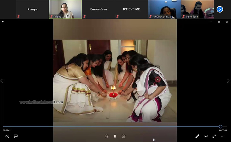 Bhavans Smart Indian School, Kuwait Organized its First Virtual Onam Celebration