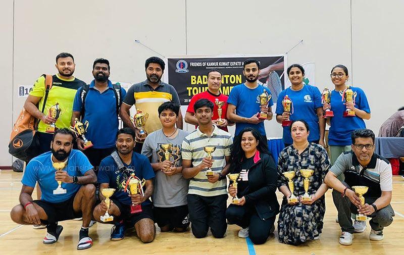 Fahaheel Zone champions at the FOKE Badminton Tournament 2022