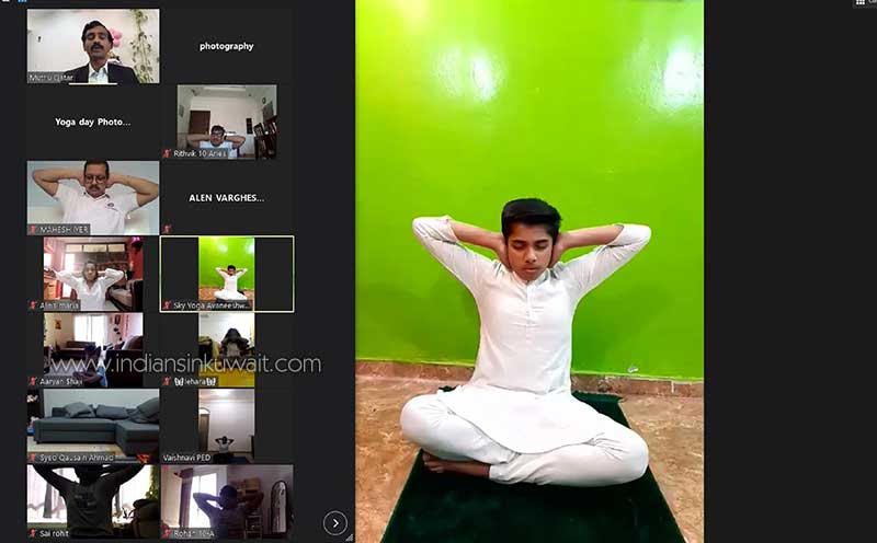 Virtual Celebration of Yoga Day at Bhavans SIS