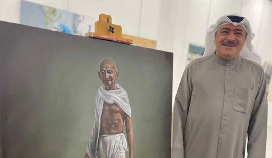 Kuwaiti Artist who painted Mahatma Gandhi