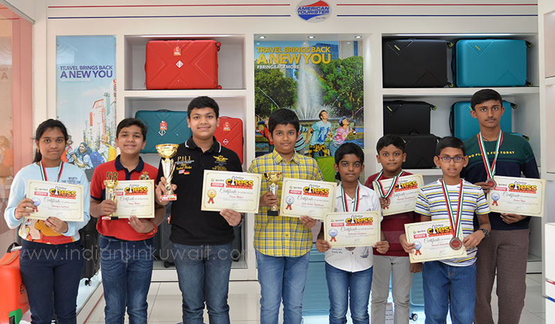IIK Online Chess Tournament Winners received prizes from American Tourister
