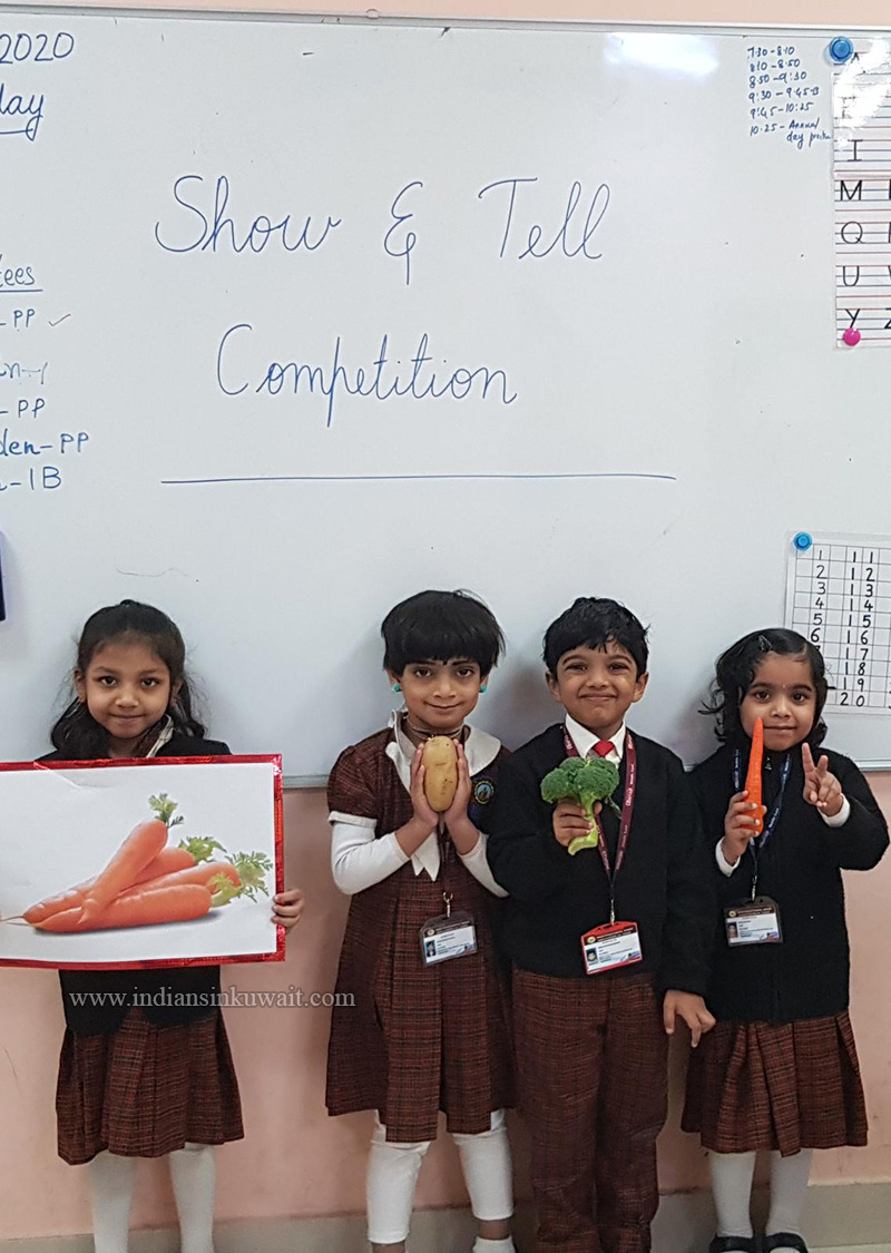 Bhavans Smart Indian School Kuwait Held a ‘Show and Tell’ Competition for the Kindergarten Wing