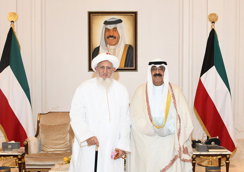 Kuwait Crown Prince receives Sultan Al-Bohra Dr. Mufaddal Saifuddin 