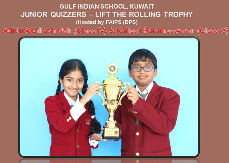 GIS Junior Quizzers –Lift The Rolling Trophy