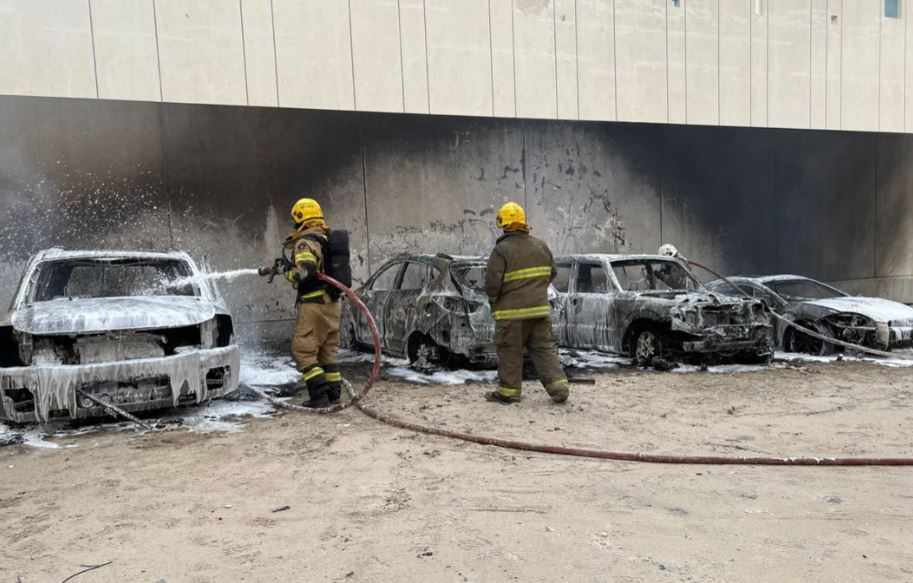 Four cars damaged in Fintas fire