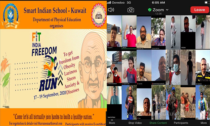 Bhavans SIS’ Virtual Participation in Fit India Freedom Run