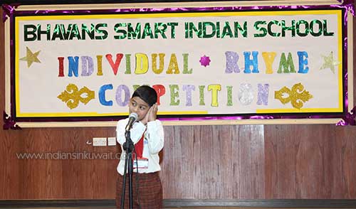 Bhavans SIS conducts Individual Rhyme Competition