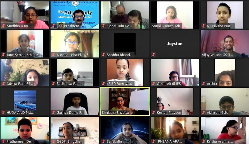 Tulu Koota Kuwait organized five online workshops for the students of class 4 to 12